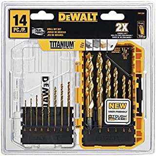 DEWALT Drill Bit Set, Titanium, 14-Piece (DW1354),Yellow