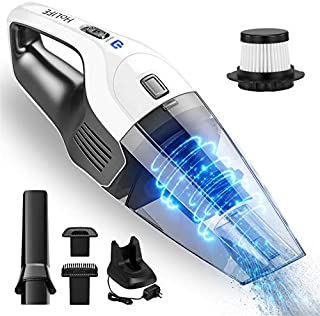 Holife Handheld Vacuum Cordless Cleaner Rechargeable, 7Kpa 14.8V Portable Powerful Cyclonic Suction Hand Vacuum Quick Charge, Lightweight Wet Dry Vac with HEPA Filter for Home Pet Hair Car Cleaning