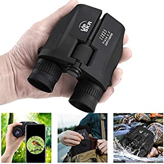 UPSKR 12x25 Compact Binoculars with Low Light Night Vision, Large Eyepiece High Power Waterproof Binocular Easy Focus for Outdoor Hunting, bird watching, Traveling, Sightseeing Fit For adults and kids