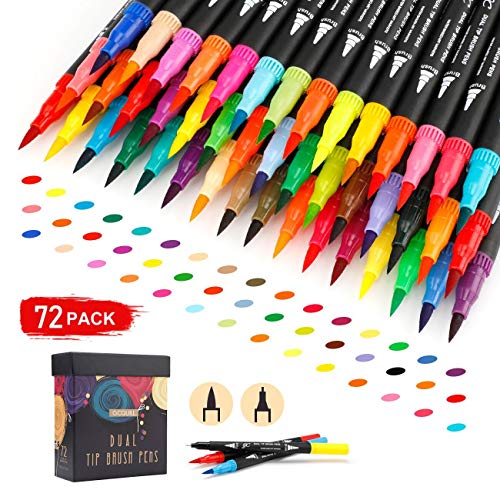 GC 72 Colors Dual Tip Brush Pens Highlighter