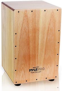 Pyle String Cajon - Wooden Percussion Box, with Internal Guitar Strings, Full Size