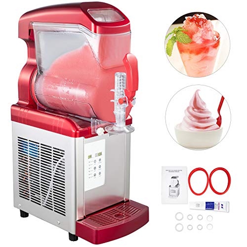 VBENLEM Slushy Machine 6L Single Tank Frozen Drink Machine 650W Margarita Smoothie Frozen Drink Maker LED Display Soft Ice Cream Machine for Supermarkets Cafes Restaurants Snack Bars