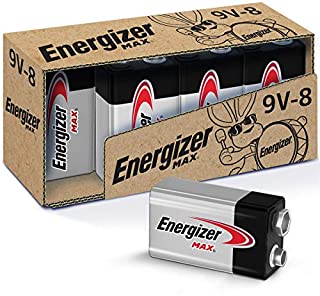 Energizer Max 9V Batteries, Premium Alkaline 9 Volt Batteries (8 Battery Count)