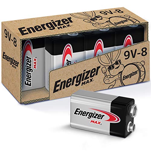 Energizer MAX 9V Batteries, Premium Alkaline 9 Volt Batteries (8 Battery Count)