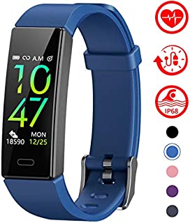 Mgaolo Fitness Tracker with Blood Pressure Heart Rate Sleep Monitor,10 Sport Modes IP68 Waterproof Activity Tracker Fit Smart Watch with Pedometer Calorie Step Counter for Women Men Kids (Blue)