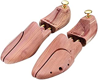 Ollieroo Men's Shoe Trees Twin Tube Adjustable Red Cedar Wood Boot Tree 10-11