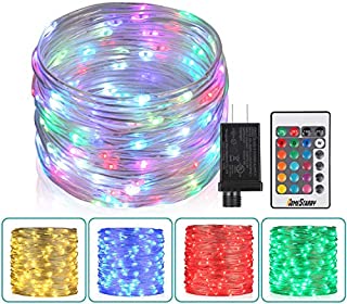 33Ft Outdoor Led Rope Lights, Christmas Fairy Lights Plug in 100 LEDs Color Changing String Lights with Remote Waterproof Led String Lights for Outdoor, Wedding, Party, Garden, Home Decor, 16 Colors