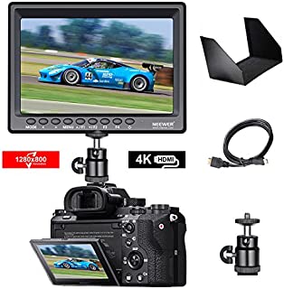 Neewer F100 7-inch 4k 1280x800 IPS Screen Camera Field Monitor with 1 Mini HDMI Cable for BMPCC,AV Cable for FPV, 16:10 or 4:3 Adjustable Display Ratio for DSLR and Camcorder(Battery NOT Included)