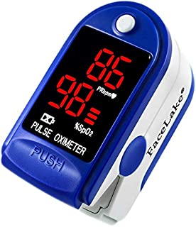 Facelake ® FL400 Pulse Oximeter with Carrying Case, Batteries, Neck/Wrist Cord - Blue