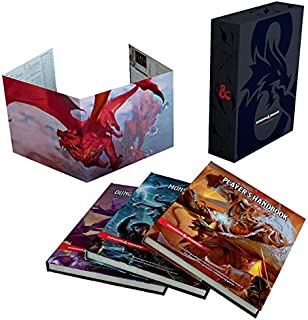 Dungeons & Dragons Core Rulebooks Gift Set (Special Foil Covers Edition with Slipcase, Player's Handbook, Dungeon Master's Guide, Monster Manual, DM Screen)