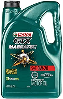 Castrol 03060 GTX MAGNATEC 0W-20 Full Synthetic Motor Oil, Green , 5 Quart