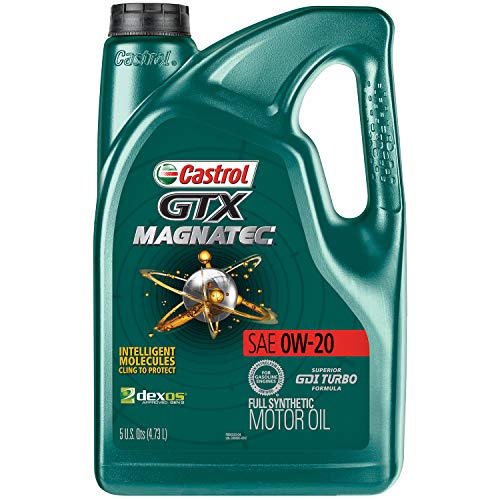 Castrol 03060 GTX MAGNATEC 0W-20 Full Synthetic Motor Oil, Green , 5 Quart