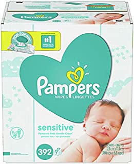 Pampers Sensitive, Water Based Baby Wipes, 392 Total Wipes