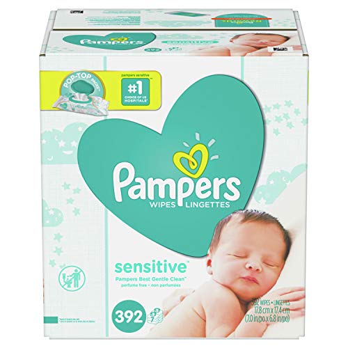 Pampers Sensitive, Water Based Baby Wipes, 392 Total Wipes