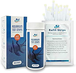 Ammonia Test Strips for Aquariums | Aquarium Test Strips - Fast and Accurate Water Quality Testing Kit for Saltwater & Freshwater Aquariums, Fish Ponds & Fish Tanks  Helps Keep Fish Safe (100 strips)