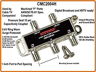 Antronix CMC2004H 4-Way- (5) Pack - Horizontal Splitter (4) -7db Ports 5-1002 MHz High Performance Profession Quality for Coax Cable TV & Internet Factory Sealed with Screws