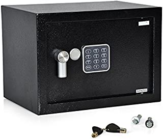 Home Security Electronic Lock Box - Safe with Mechanical Override, Digital Combination Lock Safe, LED Low Battery Indicator, Includes Mounting Bolts, Keys & (4) x AA Batteries - SereneLife SLSFE15