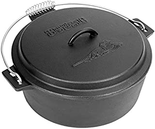 Bayou Classic 7410 Cast Iron Chicken Fryer with Dutch Oven Lid, 10 Quart, Black