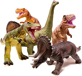 Boley 5 Piece Jumbo Dinosaur Set - Kids, Children, Toddlers Highly Detailed, Realistic Toy Set for Dinosaur Lovers - Perfect for Party Favors, Birthday Gifts, and More