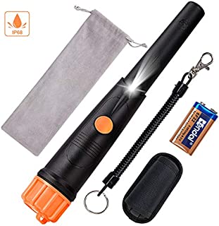 SUNPOW Metal Detector Pinpointer IP68 Waterproof Handheld Pin Pointer Wand with Belt Holster Treasure Hunting Tool Accessories, Buzzer Vibration Sound (Three Mode)