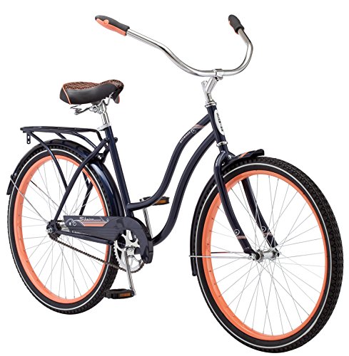 Schwinn Baywood Cruiser Bike, Featuring Steel Step-Through Frame and Single-Speed Drivetrain with Full Wrap Fenders, 24-Inch Wheels, Navy Blue