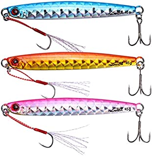 Goture Fishing Jigs - Freshwater Saltwater Fishing Lures Bass Lures Lead Fishing Spoons Jigging Lures 1.59 oz (Pack of 3)