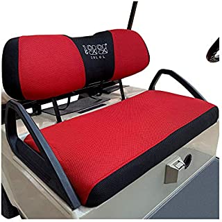 10L0L Golf Cart Seat Cover Set Fit for Club Car DS Precedent & Yamaha, Warm Bench Seat Covers for Cold Winter Weather, Breathable Washable Polyester Mesh Cloth Gray Black Beige Red Blue-Large