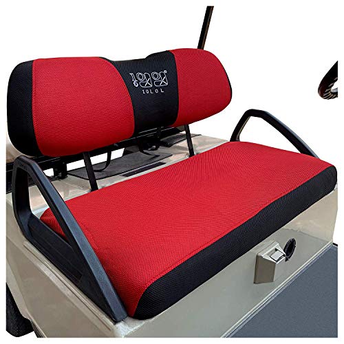 10L0L Golf Cart Seat Cover Set Fit for Club Car DS Precedent & Yamaha, Warm Bench Seat Covers for Cold Winter Weather, Breathable Washable Polyester Mesh Cloth Gray Black Beige Red Blue-Large