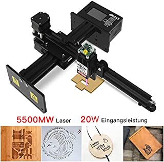 TWOTREES Stump Laser Mini CNC Laser Single-arm Engraving Machine 3D Print DIY Engraver Desktop Wood Router/Cutter/Printer (Black,5500MW)