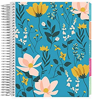 Erin Condren 12 - Month 2021 Coiled Life Planner (January - December 2021) - Wild Flowers Cover, Hourly Layout, Layers Colorful Interior Design, Daily Agenda