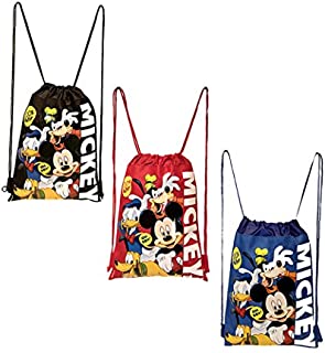 Disney Mickey Mouse and Friends Drawstring Backpacks 3 Pack