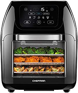 Chefman Multifunctional Digital Air Fryer+ Rotisserie, Dehydrator, Convection Oven, 14 Touch Screen Presets Fry, Roast, Dehydrate & Bake, Auto Shutoff, Accessories Included, XL 10L Family Size