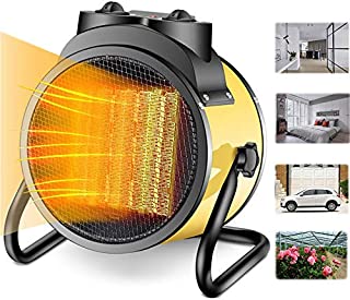 Buyplus Electric Garage Heater - Greenhouse Fan Heater Portable Space Heater, Adjustable Thermostat, for Grow Tent, Office, Workplace, PTC Fast Heating, Overheat Protection, Metal Base