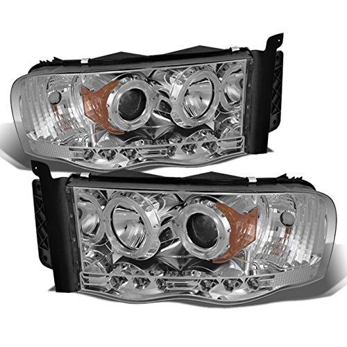 For 2002-2005 Dodge Ram 1500 | 2003-2005 Ram 2500 3500 Dual Halo Projector LED Headlights Pair Set