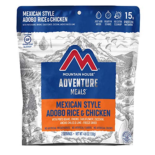 Mountain House Mexican Style Adobo Rice & Chicken | Freeze Dried Backpacking & Camping Food | 2-Servings | Gluten-Free