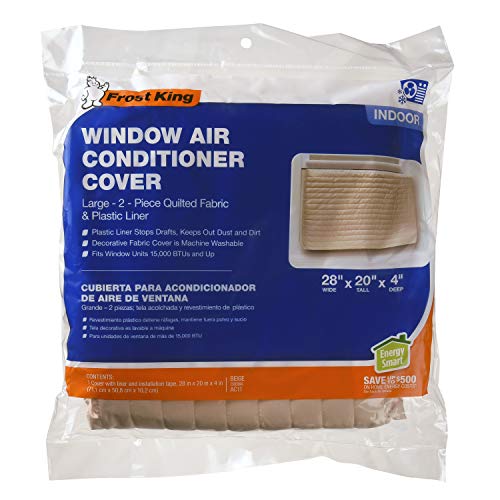 Frost King 2-Piece Quilted Indoor Air Conditioner Cover, Large, fits units up to 20