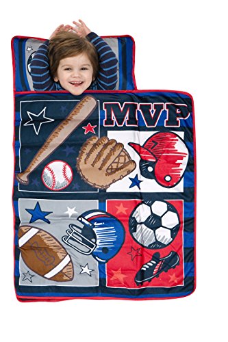 Baby Boom Nap Mat Set - Includes Pillow and Fleece Blanket  Great for Boys and Girls Napping at Daycare, Preschool, or Kindergarten - Fits Sleeping Toddlers and Young Children - Kid Friendly Design