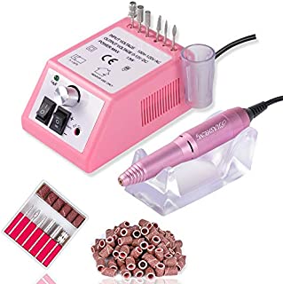 25000 Electric Nail Drill Professional Nail File Drill Acrylic Nails Kit for Manicure Gel Nail Polish Remover with 1 Pack of Sanding Bands(Pink)