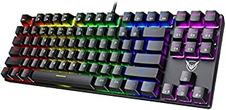 PICTEK TKL Mechanical Gaming Keyboard, RGB LED Rainbow Backlit 60% keyboard with Blue Equivalent Switches, 27 LED Lighting Modes, 100% Anti-Ghosting Tenkeyless Keyboard for Windows PC/MAC Games