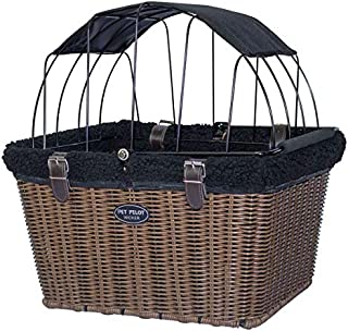 Travelin K9 Pet-Pilot Wicker MAX  Dog Bicycle Basket Bike Carrier- Includes Wire Top with Sun Shade