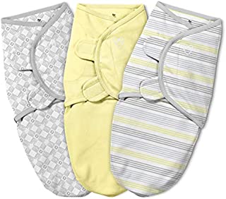 SwaddleMe Original 3 Piece Swaddle, Yellow Stripe, Small (0-3 Months, 7-14 lbs)