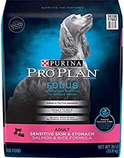 Purina Pro Plan Sensitive Stomach Dry Dog Food, FOCUS Sensitive Skin & Stomach Salmon & Rice Formula - 30 lb. Bag