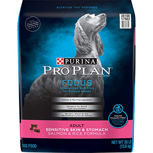 Purina Pro Plan Sensitive Stomach Dry Dog Food, FOCUS Sensitive Skin & Stomach Salmon & Rice Formula - 30 lb. Bag