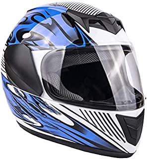 Typhoon Youth Full Face Motorcycle Helmet Kids DOT Street - Ships Same Day - Blue (Small)