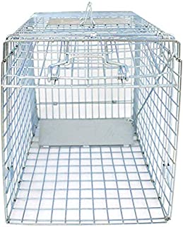 HomGarden Humane Live Animal Cage Trap 32inch Steel Catch Release Rodent Cage for Rabbits, Groundhog, Stray Cat, Squirrel, Raccoon, Mole, Gopher, Chicken, Opossum, Skunk, Chipmunks