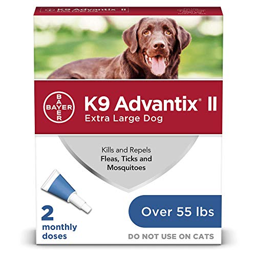 K9 Advantix II Flea And Tick Prevention for Dogs, Dog Flea And Tick Treatment for Extra Large Dogs Over 55 lbs, 2 Monthly Applications