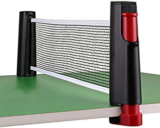 Hipiwe Retractable Table Tennis Net Replacement, Ping Pong Net and Post, 6 Feet(1.8M, Fits Tables Up to 2.0 inch 5.0 cm (Black)