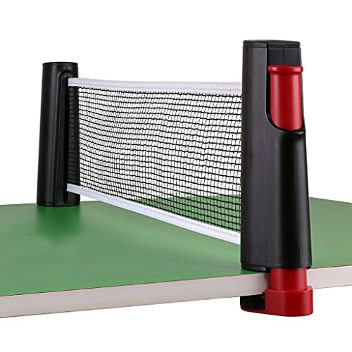 Hipiwe Retractable Table Tennis Net Replacement, Ping Pong Net and Post, 6 Feet(1.8M, Fits Tables Up to 2.0 inch 5.0 cm (Black)