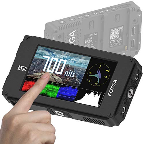 Fotga A50TLS 5 Inch FHD IPS DCI-P3 Wide Color Gamut Video On-Camera Touchscreen Field Monitor,Waveform,Vector,3D LUT, 3G SDI & HDMI 4K Input/Output,FHD,700nit,Dual Battery Plate fr DSLR Cinema Camera