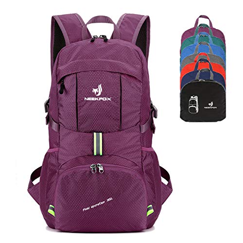 NEEKFOX Packable Lightweight Hiking Daypack 35L Travel Hiking Backpack, Ultralight Foldable Backpack for Women Men